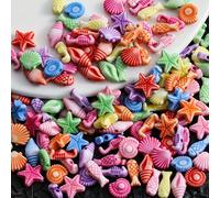 100 pezzi Perline in acrilico miste serie oceano di 10mm di diametro, adatte per braccialetti fai-da-te, collane, catene per cellulare e materiali per decorazioni portachiavi Tagli UnicaPolicloruri di