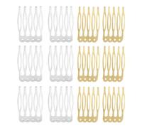 100 Pezzi Pettine per Parrucca in Ferro a Cinque Denti, Elegante | Set Argento e Oro, Accessorio Classico per Fissaggio, Bordi Lisci, Non Danneggia i Chioma, Confezione da Cento Pezzi