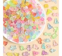 100 Pezzi Piccoli Animali in Resina, Mini animali in resina che si illuminano al buio, per Giardino, Paesaggio, Casa Delle Bambole Ornamento Fai da Te, Compleanno