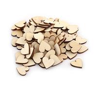 100 pezzi piccoli cuori di legno forme abbellimento in legno per arte d'arte di nozze scrapbooking decorazioni (20 mm)