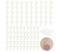 100 pezzi piccoli ganci a vite, 1/2 pollici occhio vite gancio da soffitto mini vite gancio piccolo gancio vite vite gancio tazza vite gancio vite gancio con scatola per piante appese decorazioni