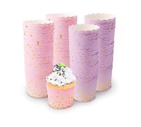 100 Pezzi Pirottini Cupcake Pirottini di Carta per Muffin Stampi Muffin Pirottini per Muffin Carta per Muffin Cupcake Matrimoni Compleanni, Rosa e Viola