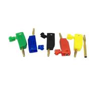 100 pezzi placcati in oro 2 mm rame impilabile banana spina jack connettore for sonde di prova post di collegamento 5 colori(Yeloow)