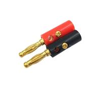 100 pezzi placcati in oro 4 mm spina a banana altoparlante audio vite banana placcata in oro spine connettori(Red)
