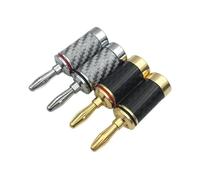 100 pezzi placcati oro/argento in fibra di carbonio altoparlante vite di bloccaggio 4 mm terminale maschio a banana jack spina cavo audio connettore(Half Each Color)