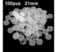 100 Pezzi Plastica Trasparente Moneta Capsule Conservazione Custodia Box Porta