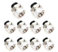100 Pezzi, Pneumatico 10mm Od Tubo X 1.3cm Npt Connettore Maschio Push Raccordo