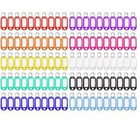 100 Pezzi Portachiavi, Targhette Portachiavi Plastica Scrivibile Con Etichetta p