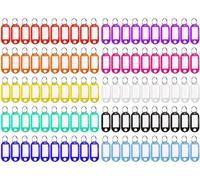 100 Pezzi Portachiavi, Targhette Portachiavi Plastica Scrivibile Con Etichetta p