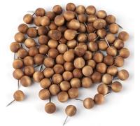 100 Pezzi Puntine Legno, Decorative Puntine Da Disegno a Testa Tonda per Bacheca