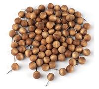 100 Pezzi Puntine Legno, Decorative Puntine da Disegno a Testa Tonda per Bacheca di Sughero Bacheca Mappa Muro Calendario Foto Forniture per Ufficio (Marrone Scuro)