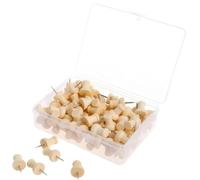 100 Pezzi Puntine per Lavagna in Legno, Puntine per Bacheca in Sughero, Set di Puntine da Parete per Bacheche Sughero per Casa, Ufficio, Scuola