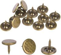 100 Pezzi Puntine per Tappezzeria, Puntine da Disegno a Testa Piatta Assortimento Kit Chiodi per Mobili Forniture Artistiche in Ferro Accessori per Decorazione Divano Porta - Bronzo Ciano(14 x 20MM)