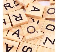 100 Pezzi Puzzle Alfabetici in Legno con Valori Letterali Neri per