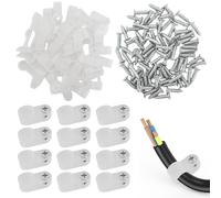 100 pezzi R Tipo Cavo Clip Fascetta, Morsetto per Cavi Nylon da 3/8 Pollici, Clip Cavi 10 mm Bianco, Fermacavi con Viti