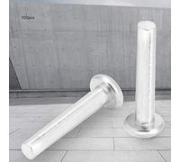 100 pezzi ribattini in alluminio a testa piatta rivetti solidi svasati M2.5 * 14/16mm nastro resistente(M2.5 * 16)