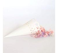100 pezzi riso coni d'amore cuore coni di carta per matrimonio, petali, coriandoli, caramelle porta coni bianchi con adesivo, bomboniere di nozze, comunione, battesimo, festa