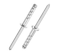 100 Pezzi Rivetti Ciechi 4,8mm, Alu Doppio Tamburo Rivetti Targa Auto | Aperti Testa Tonda Rivetti Pop Anima Ferro per Metallo Legno Mobili Moto Marina Kayak Maniglie Porte(4.8X30mm)