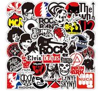 100 Pezzi Rock and Roll Band Sticker Pack, Vintage Punk Adesivi in Vinile per Valigie, Computer Portatili, Skateboard