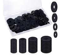 100 Pezzi rondella gomma piatta, 18/20/25/30mm Rondelle in Gomma Rubber Grommet Nera per Impieghi Gravosi Cuscinetti Antivibranti per Elettrodomestici Rubinetti Viti Bulloni