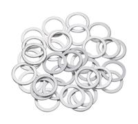 100 Pezzi Rondelle Piatte in Alluminio per Sigillatura, 16x22x1.5mm, Argento
