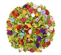 100 Pezzi Rose di Raso per Decorazioni, Mini Nastro Rose, Roselline Piccole DIY, Colore Misto Fiori di Stoffa per Cucito, Artigianato, Scrapbooking, Confezioni Regalo