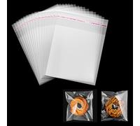 100 pezzi sacchetti di cellophane sacchetti di biscotti trasparenti autoadesivi sacchetti di plastica per dolci per prodotti da forno biscotti, caramelle gioielli, saponi biglietti e forcine (10×12cm)
