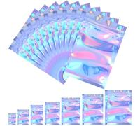 100 Pezzi Sacchetti di Prova dell'Odore Risigillabile Sacchetto di Stagnola Borsa Piatta a Chiusura Lampo per Conservazione dei Cibi a Favore della Festa (Colore Olografico, 3 x 4 Pollici)