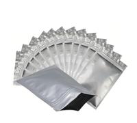 100 Pezzi Sacchetti in Alluminio Richiudibili,10 x 17,5 cm Buste Richiudibili Opaca con Chiusura per Imballaggi per Conservare il Cibo