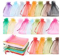 100 Pezzi Sacchetti Organza, 10x12cm Colore Trasparente Sacchetti Portaconfetti, Sacchetto per Gioielli, per Nozze Regalo Caramella Partito Bomboniere Comunione Matrimonio