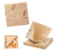 100 Pezzi Sacchetti per Hamburger 15 x 15 cm Carta per Hamburger Sacchetti per Panini per Panini,Hamburger,Snack,Fritte