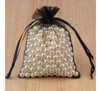 100 Pezzi Sacchetti per imballaggio di Gioielli 5 * 7 7 * 9 9 * 12 10 * 15 cm Sacchetti in Organza con Coulisse - 2 Neri - 7x9 cm