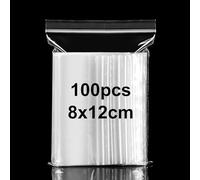 100 pezzi Sacchetti Plastica Richiudibili Bustine Trasparenti Piccole 8 * 12cm Sacchetto Sigillato Chiusura Ermetica Piccoli Polietilene con Zip Bags