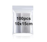 100 Pezzi Sacchetti Plastica Richiudibili Sacchetto Sigillato 10 * 15cm Bustine Plastica Borsa con Chiusura a Cerniera Buste Con Zip Transparent for Ufficio Cucina Conservazione della Cancelleria ecc
