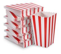 100 Pezzi Sacchetti Pop Corn, 11,5 x 7 x 5 cm Scatole Pop Corn Contenitori Pop Corn Carta Stile Vintage Scatole per Caramelle per Feste Compleanno Carnevale Cinema Matrimoni (Rosso e Bianco)