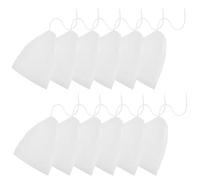 100 Pezzi Sacchetto Coulisse per Brodo, Tessuto Non Tessuto | Rete Fine e Chiusura Facile, per Cucina e Filtraggio di Erbe, Bianco, Leggero e Portatile