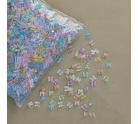 100 pezzi/sacchetto di nastri in resina con fiocco per unghie, parti di ciondoli per unghie a farfalla 3D, accessori per decorazioni per nail art fai da te, design coreano-9