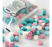 100 pezzi/sacchetto di perline di ceralacca di colore misto timbro vintage sigillo di cera materiale for album di ritagli invito di nozze busta cartolina fai da te(17)