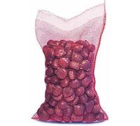 100 Pezzi Sacchi a Rete Quadrello Rosso Retina Per Castagne Noci Nocciole Vongole DA 3 KG 24x44 cm borsa sacco sacchetto
