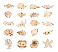 100 Pezzi Sagome in Legno Animali Marini, Grezze, da Decorare | Attività Fai e Laboratori Creativi, da Dipingere, Colorare e Tingere, Stile Adorabile