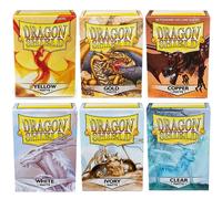 100 pezzi/Scatola Bustine protettive Dragon Shield Matte 66x91mm - Colori multipli adatti per la protezione di carte MTG/PKM, carte da gioco TCG/PTCG Viola,Bianco,blu,trasparente,giallo,oro,Bianco avo
