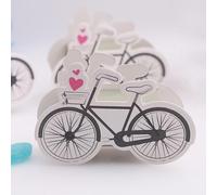 100 Pezzi Scatolina Portaconfetti Forma Bicicletta Cuore Love