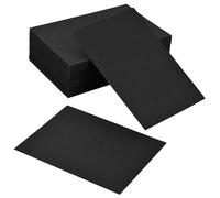 100 Pezzi Scheda Vuota Bianca, 15x10 cm Bianca Kraft Paper Biglietti per Appunti, Carta di Messaggio A6, 350 g/m² Cartoncini in Cartone per Biglietto D'invito Graffiti Disegno (Nero)
