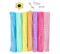 100 Pezzi Scovolini Colorati,6mm x 30 cm Filo di Ciniglia di Peluche Colorati Strisce Pulisci Tubi per Lavoretti Fai da Te Decorativi Artigianato Halloween Natale Decorazion (7 Colori)