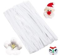 100 Pezzi Scovolini Colorati per Lavoretti, Pipe Cleaner, Filo di Ciniglia, Barra Twist Bianco per Lavoretti Decorativi, Fai Da Te Creativo30 cm x 6 mm