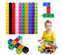 100 Pezzi Set di Attività per Cubi,Cubi da Incastrare,Blocchi Matematici, Giocattolo da Costruzione a Cubo,Cubi Matematici Manipolabili per Connessione e Conteggio per Matematica Precoce e Costruzione