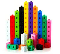 100 pezzi Set di cubi di connessione matematici, giocattolo di costruzione per bambini, sviluppo dell'intelligenza per l'educazione precoce, strumento didattico per matematica, giocattolo STEM, giocat