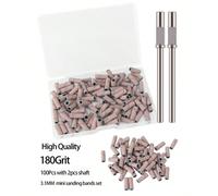 100 pezzi Set di fasce abrasive adatte per trapano per unghie, include 2 teste di serraggio, fasce abrasive mini da 3,1 mm per trapano per unghie, adatte per unghie acriliche, manicure in gel e cura d