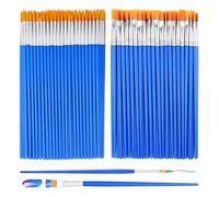 100 Pezzi Set Pennelli per Dipingere,Set Pennelli Pittura,Spazzola per Dipingere di Nylon,Pennelli Rotondi Piatti Piccoli Set,Paint Brush Set,per Dettagli Raffinati,Pittura Acrilica,Acquerello (Blu)
