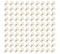 100 pezzi, simpatiche graffette metalliche a forma di gatto da cartone animato, piccole mollette per carta con coda lunga e scavata, forte capacità di serraggio, forniture per uffi (Oro)